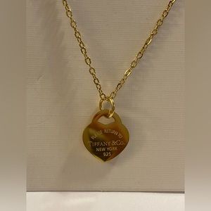Gold Tiffany & Co. Heart Lock Necklace - COPIES